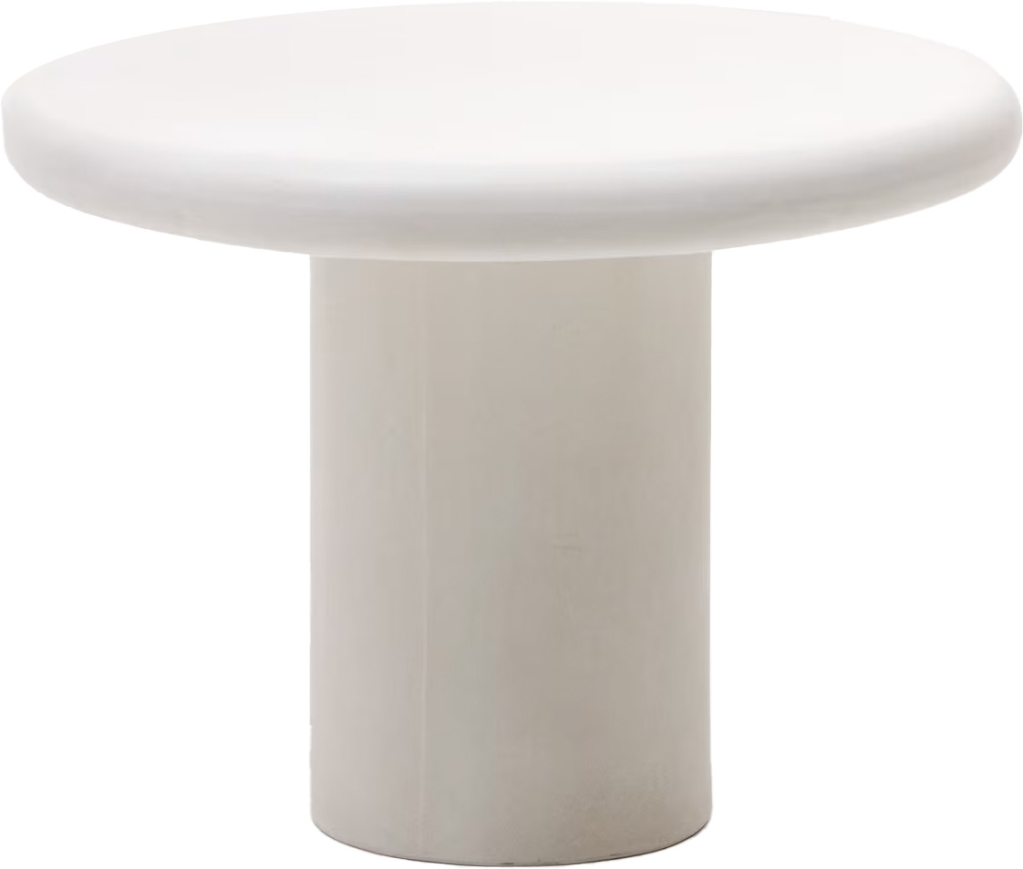 Stół okrągły w stylu minimalistycznym biały ∅90 cm – obraz-1