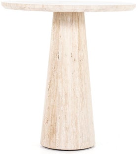 Stół okrągły z trawertynu Ø70 cm – obraz-1