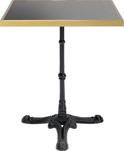 Stół z czarnym marmurowym blatem i metalowa nogą 60x60 cm – obraz-1