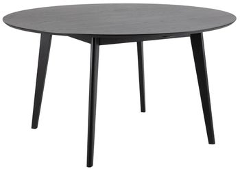 Stół Ø140 cm Elegancki czarny dąb fornirowany Ø140 cm z drewnianymi nogami – grafika-1.