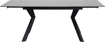 Stół rozkładany blat czarny kamionkowy nogi stalowe 140-200x80 cm – obraz-1