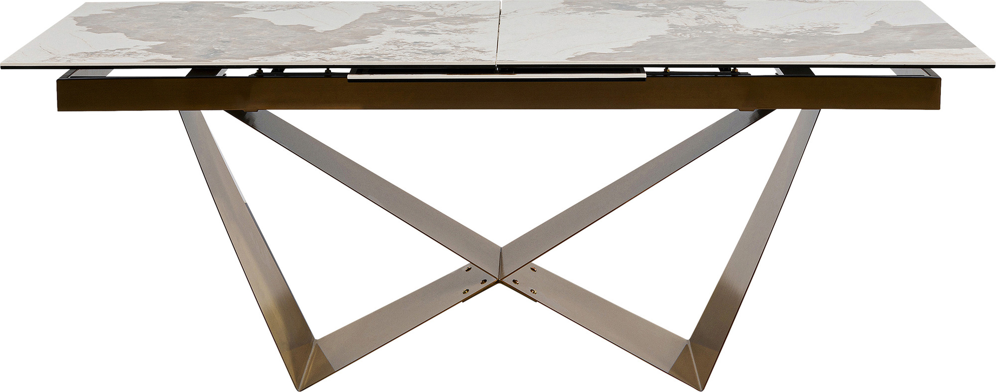 Mesa Ext. Connesso Latón 200(+60)x100cm – Imagen-1.
