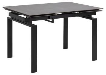 Stół rozkładany czarny blat ceramiczny nogi z metalu 120-200x85 cm – obraz-1