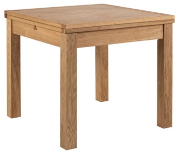 Stół rozkładany naturalny fornirowany dąb 80-160x80 cm – obraz-1