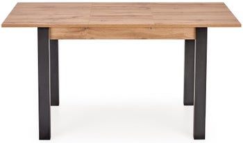 Stół rozkładany mały w kolorze dąb wotan nogi czarne 100-135x60 cm – obraz-1