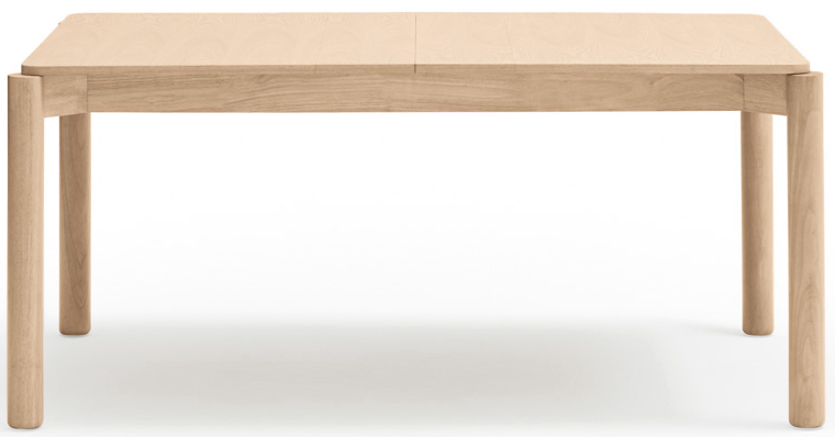 Stół rozkładany naturalny prostokątny drewniany nogi fornir 160-200x100 cm – obraz-1