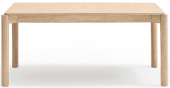 Stół rozkładany naturalny prostokątny drewniany nogi fornir 160-200x100 cm – obraz-1