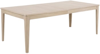 Stół rozkładany naturalny bielony fornirowany blat drewniane nogi dąb 220-320x100 cm – obraz-1