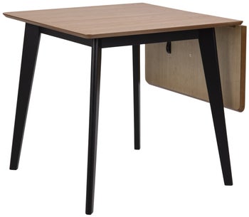 Stół rozkładany dąb z naturalnym fornirowanym blatem w czarnym kolorze – grafika-1.