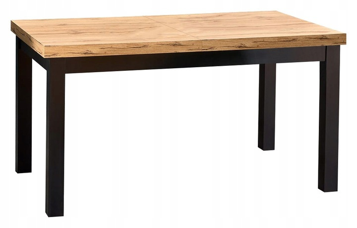 Stół rozkładany blat płyta laminowana drewno bukowe - nogi drewno dębowe  140-220x80 cm – obraz-1