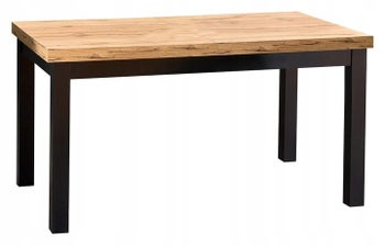Stół rozkładany blat płyta laminowana drewno bukowe - nogi drewno dębowe 140-220x80 cm – obraz-1