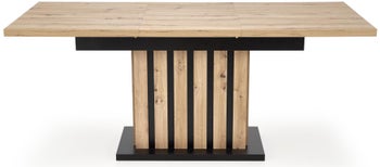 Stół rozkładany w kolorze dąb artisan i czarnym 130-180x80 cm – obraz-1