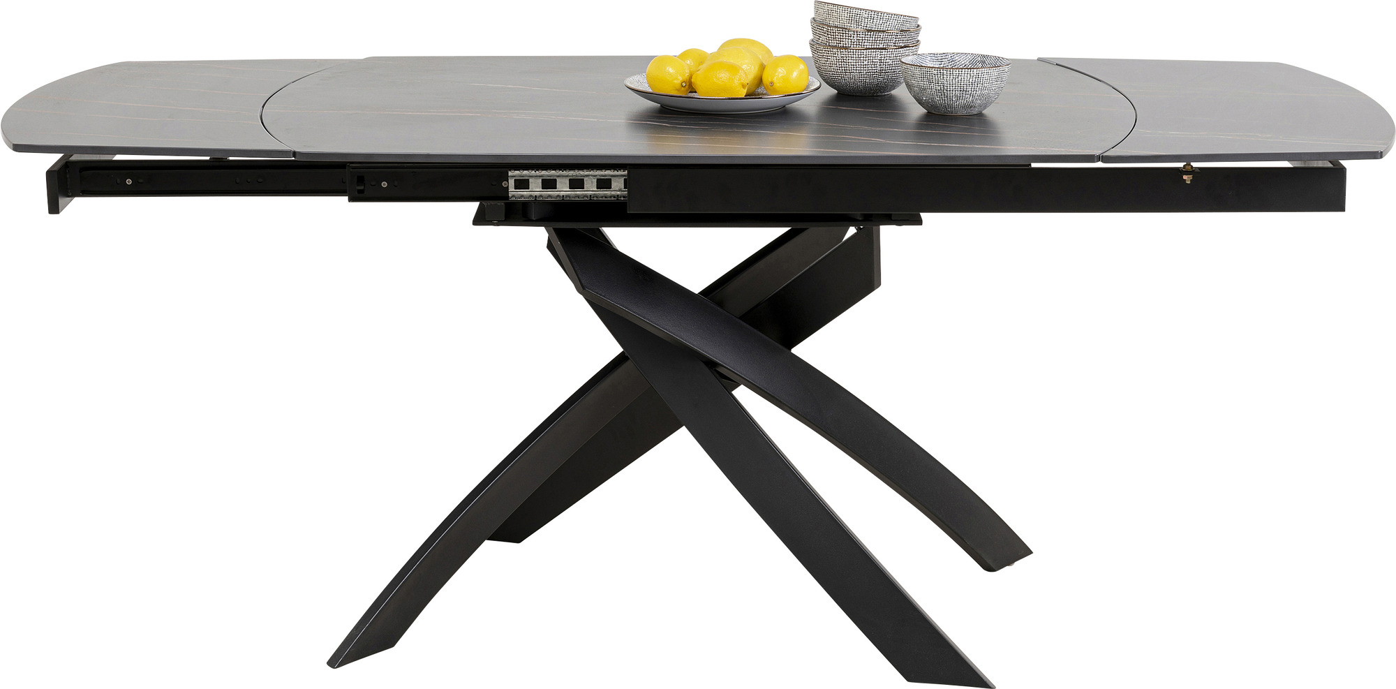 Mesa ext. Twist negro 120(30+30)x90cm – Imagen-1.