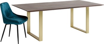 Spisebord Symphony Massivt Mørkt Tre & Messing 180x90cm – bilde-1.