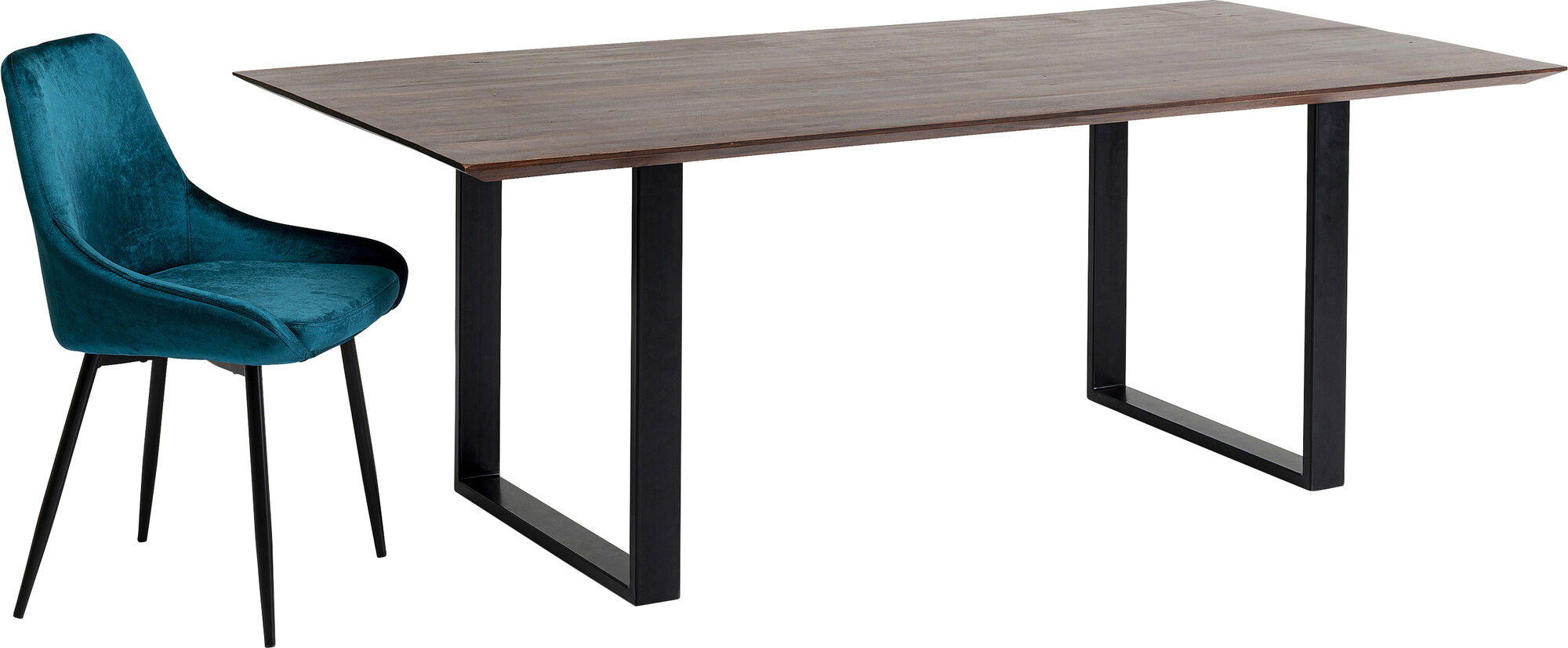 Spisebord Symphony Massivt Mørkt Tre & Svart 200x100cm – bilde-1.