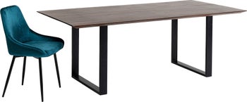 Spisebord Symphony Massivt Mørkt Tre & Svart 200x100cm – bilde-1.