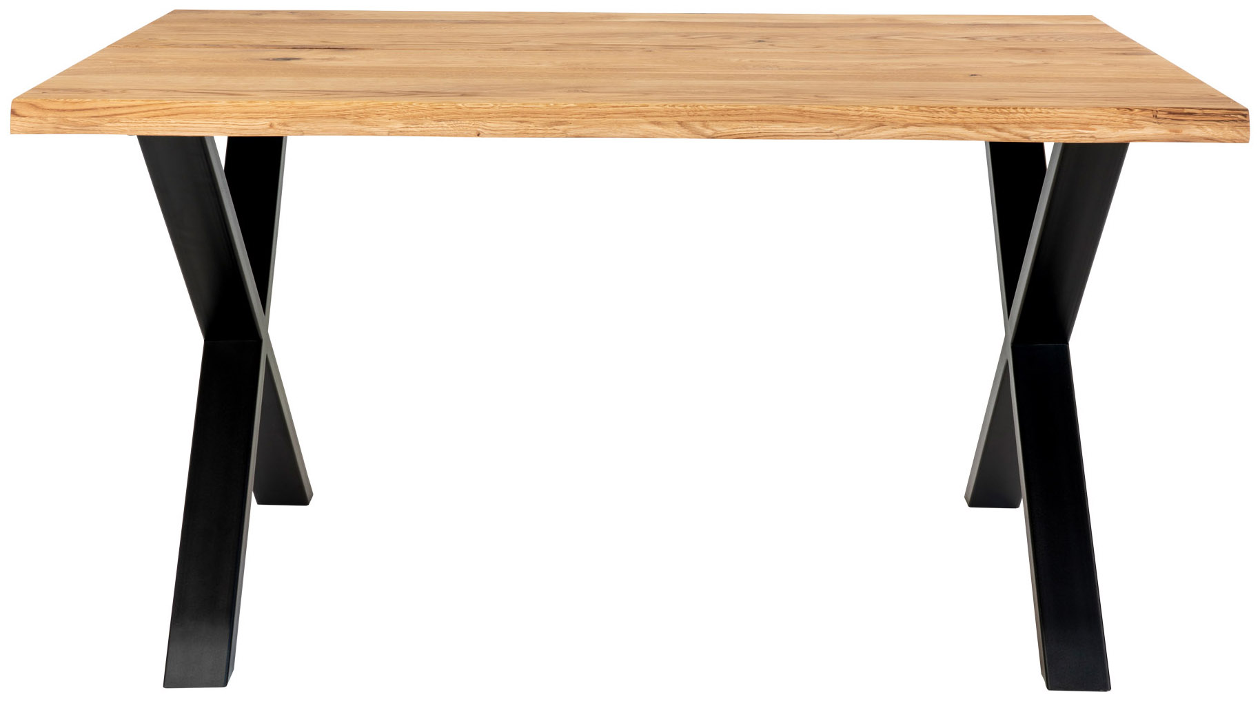 Stół drewniany naturalny nogi stalowe czarne 140x95 cm – grafika-1.