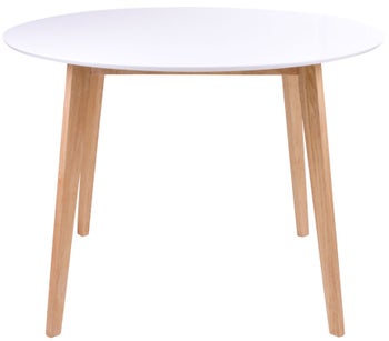 Stół drewniany blat biały MDF Ø105 cm – grafika-1.