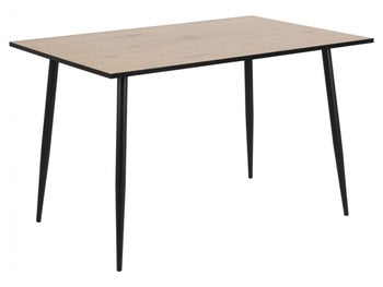 Stół 120 x 80 cm Bielony z czarnymi metalowymi nogami do jadalni – grafika-1.