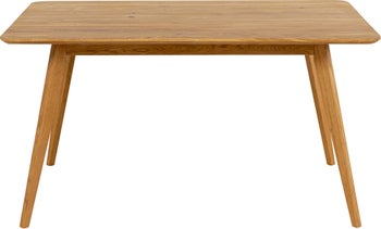 Stół z drewna dębowego blat prostokątny 140x90 cm – obraz-1