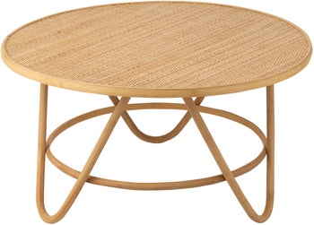 Stół ratanowy naturalny duży niski Ø80 cm – obraz-1