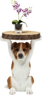 Stolik pomocniczy dekoracyjny biało-brązowy 52 cm – obraz-1