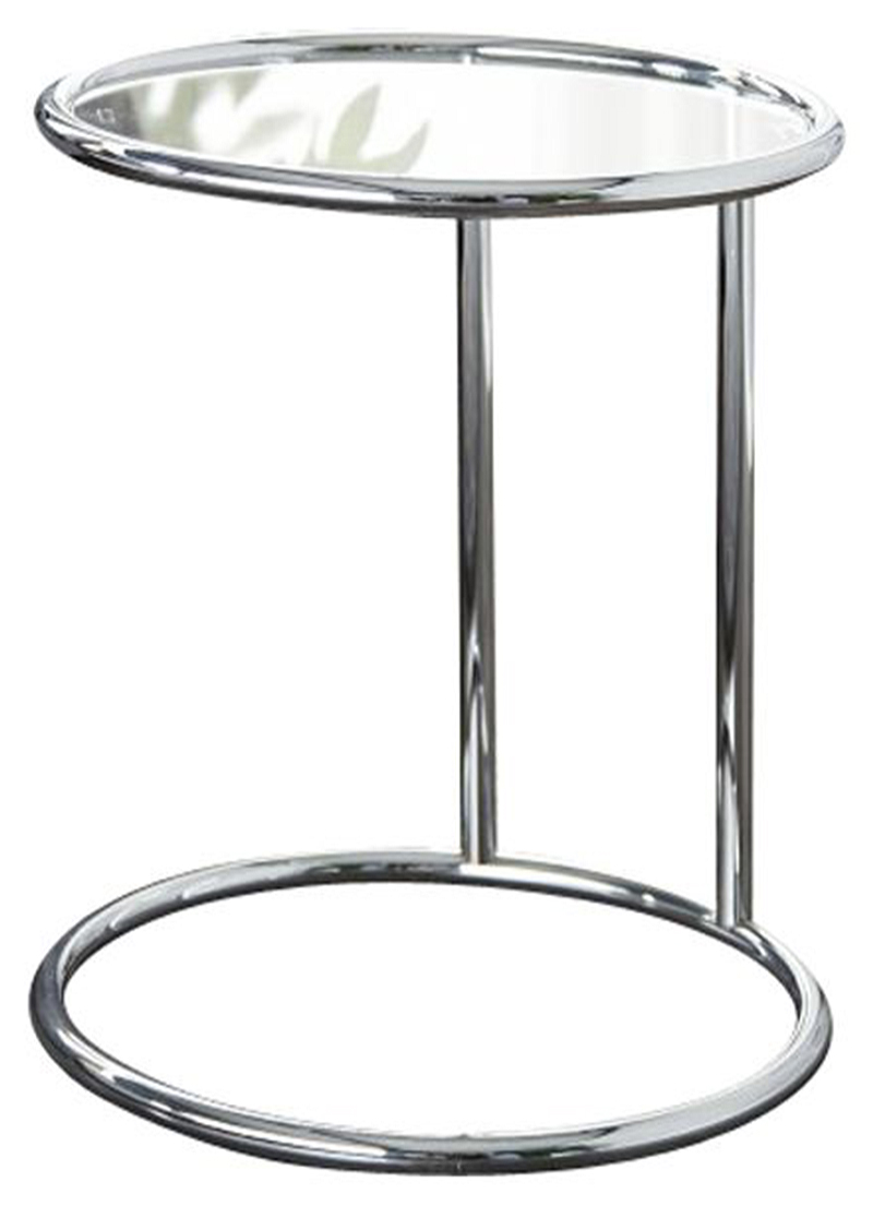 Stolik kawowy metalowy blat szklany srebrny 55x40 cm – obraz-1
