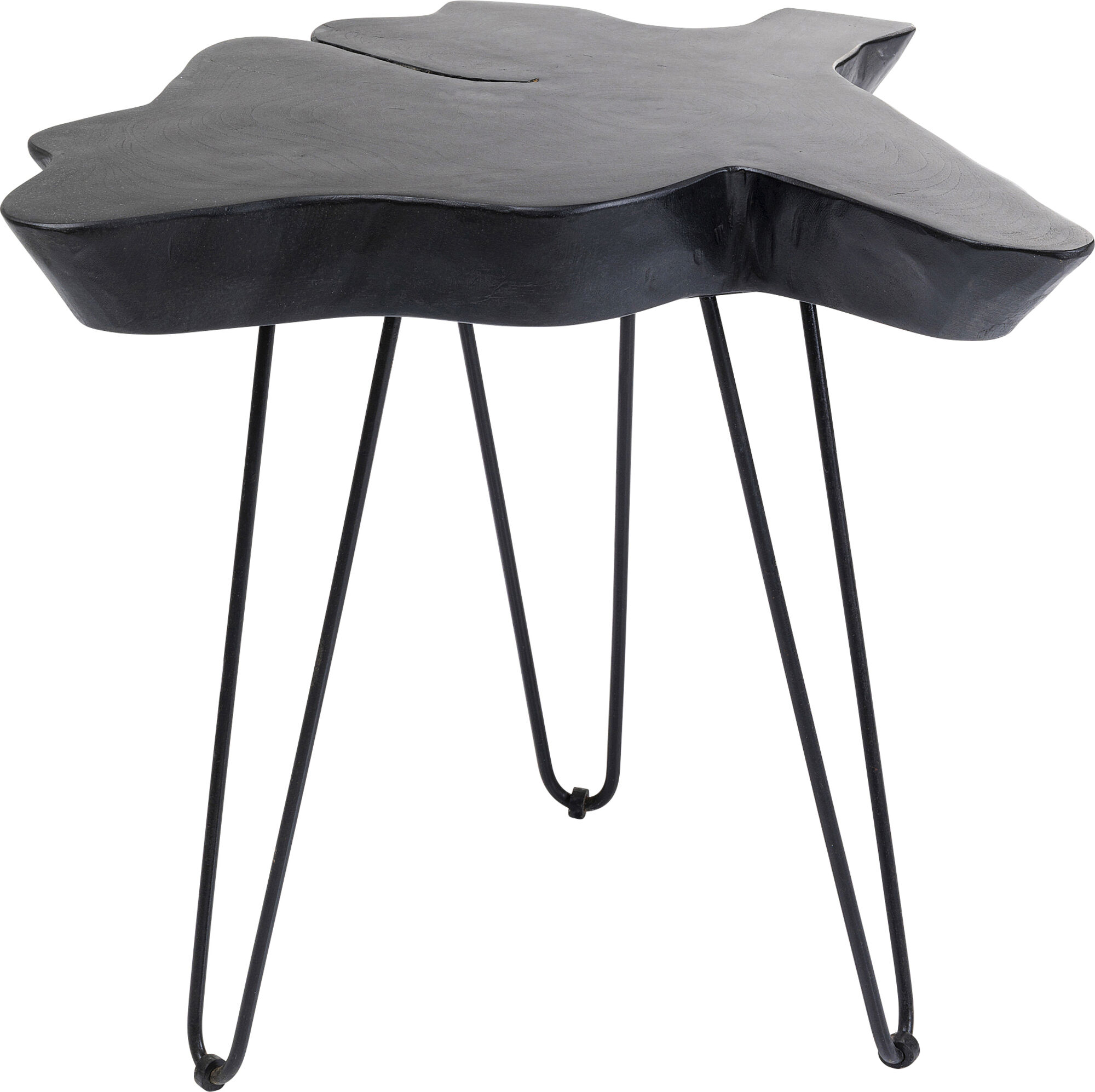 Aspen sivupöytä musta puu/metalli 50x50cm – kuva-1.