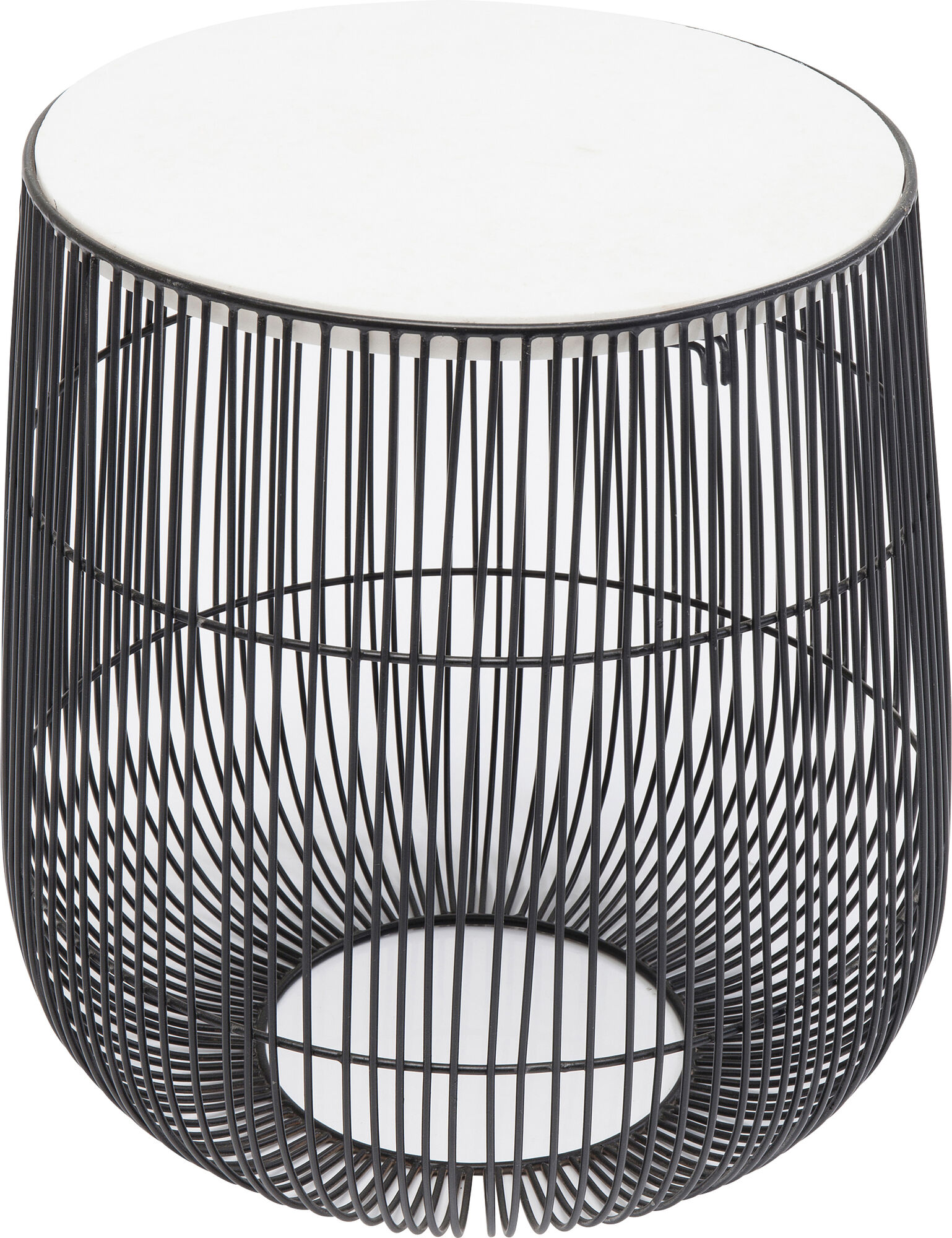 Stolik Beam Ø32 cm biało-czarny – obraz-1