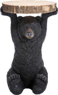 Stolik Bear Ø33x53 cm czarno-drewniany – grafika-1.