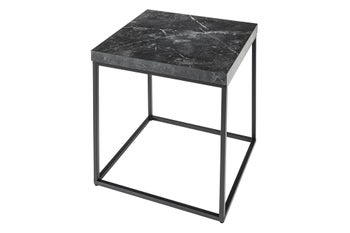 Stolik boczny ARCHITECTURE 45 cm wygląd marmuru antracyt – grafika-1.