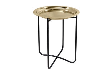 Stolik boczny CASABLANCA 50 cm mosiądz złoty zdejmowana taca – grafika-1.