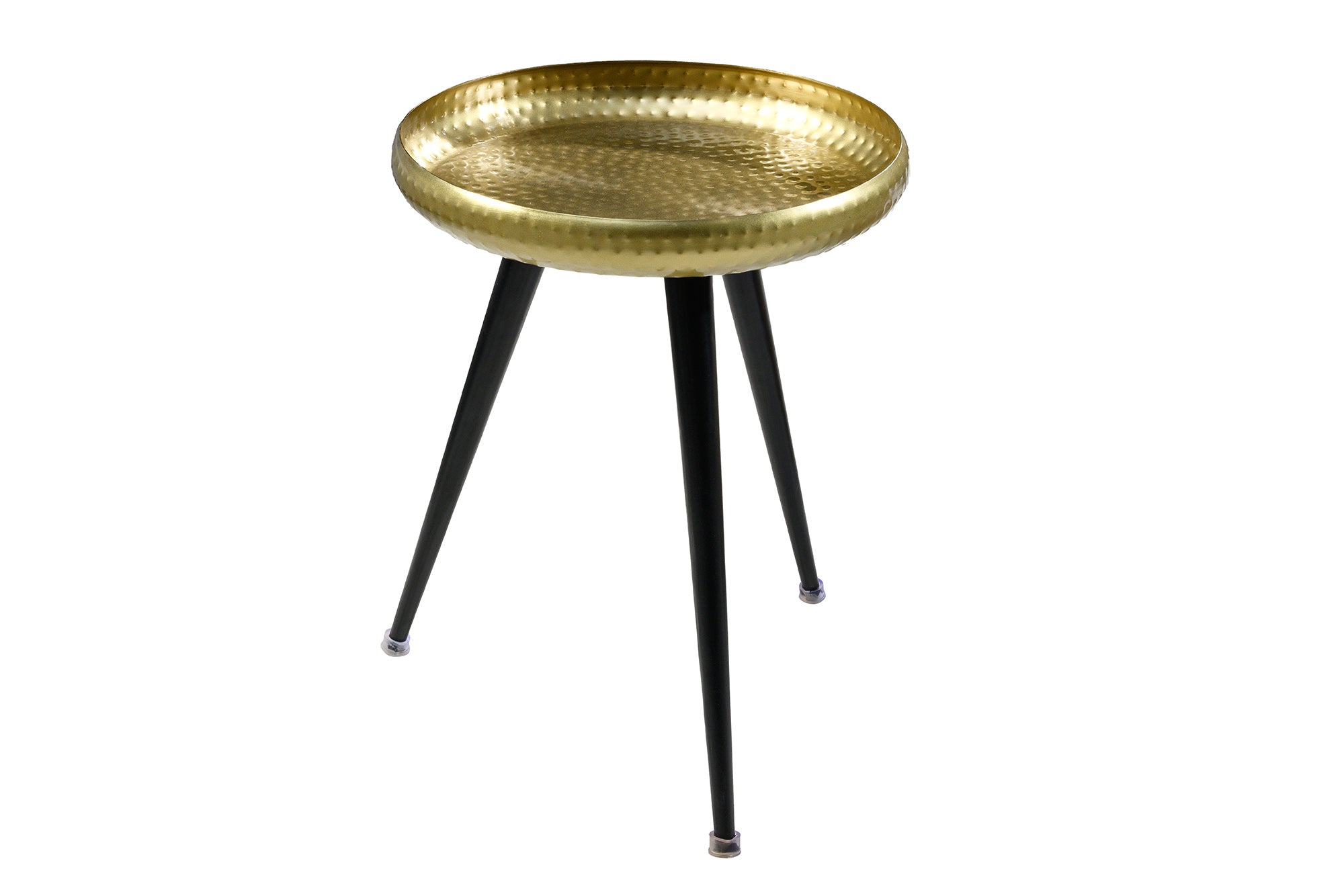 Stolik boczny ORIENT 55 cm młotkowany wzór mosiądz złoty – grafika-1.