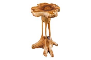 Stolik boczny ROOT 70 cm drewno tekowe naturalne – grafika-1.