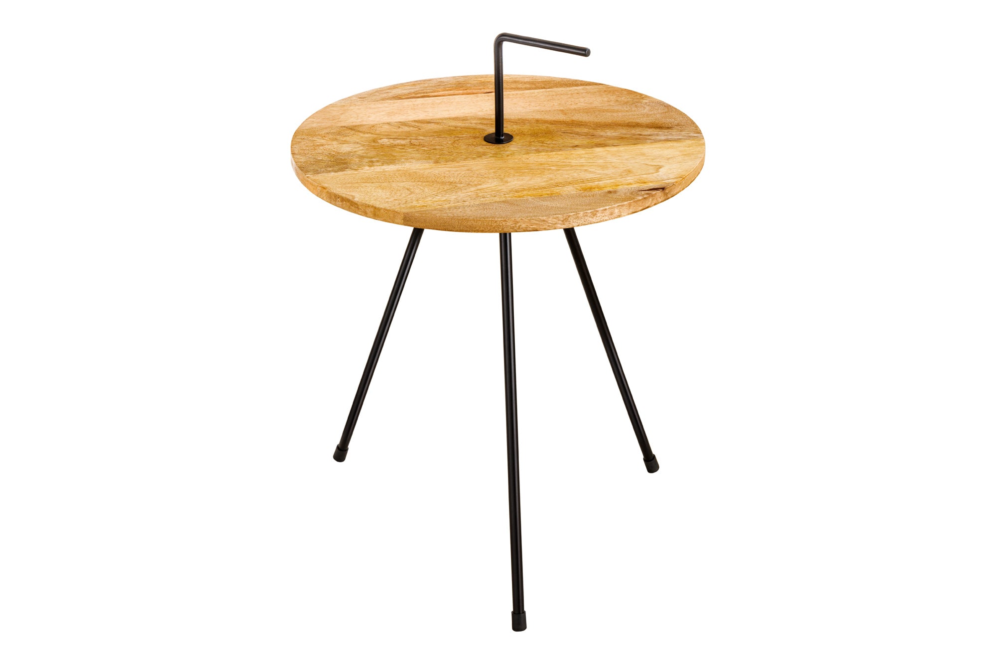 Stolik boczny SIMPLY CLEVER 60 cm drewno mango naturalne uchwyt czarny – grafika-1.