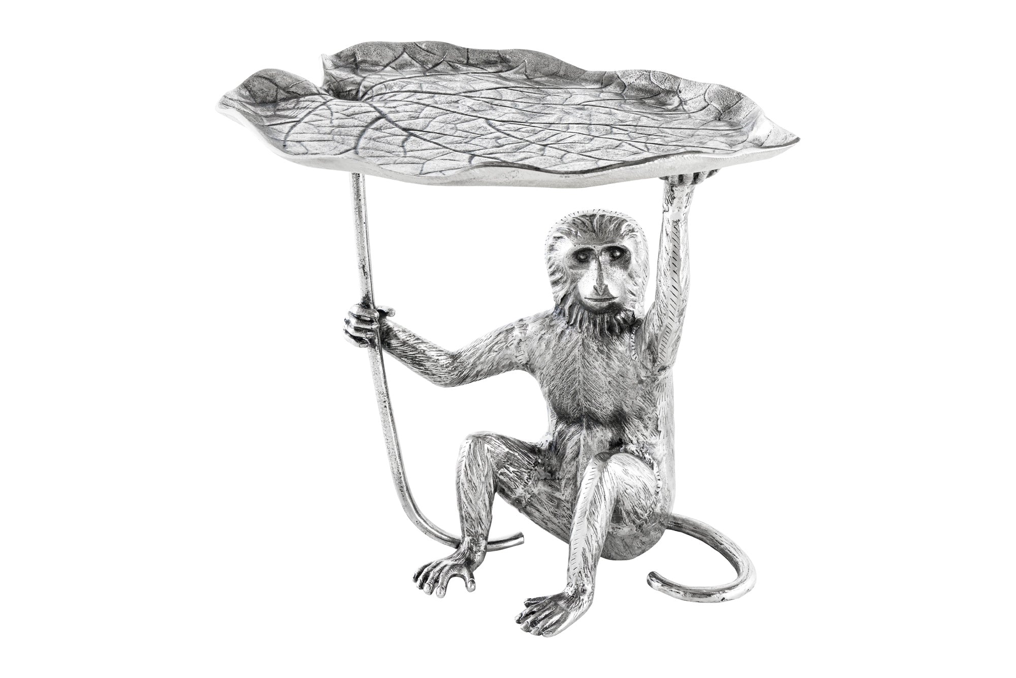 Stolik boczny WILDLIFE MONKEY 55 cm srebro – grafika-1.