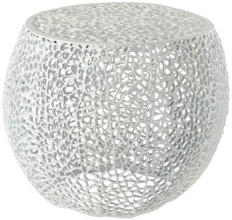 Stolik pomocniczy metalowy biały Ø48x38 cm – obraz-1