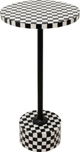 Sidebord Domero Chess svart hvit Ø25 cm – bilde-1.