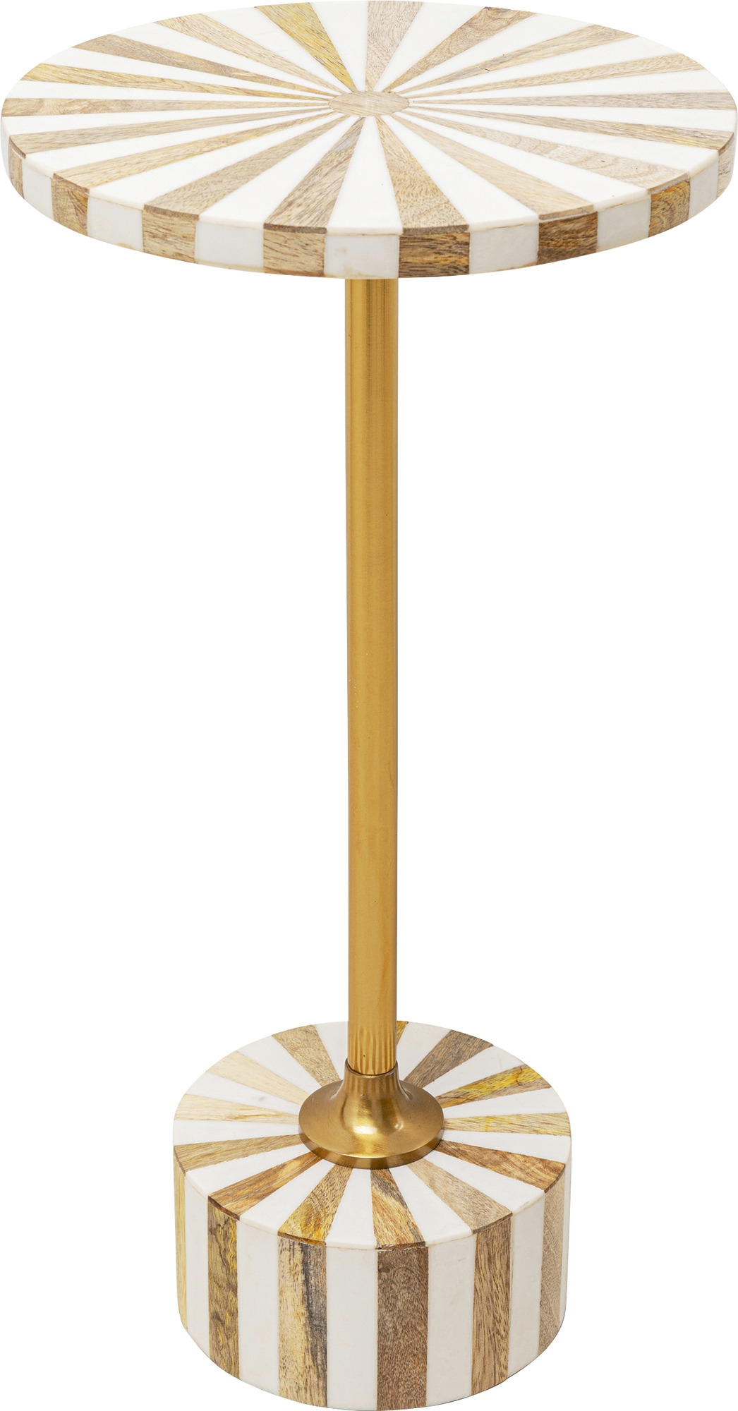 producto: Mesa auxiliar Domero Cirque Oro Blanco Ø25cm.