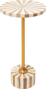 producto: Mesa auxiliar Domero Cirque Oro Blanco Ø25cm.