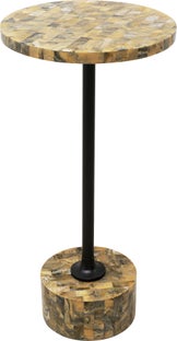 Stolik pomocniczy MDF szaro-brązowy Ø25xH50 cm – obraz-1