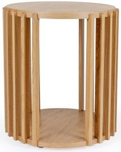 Stolik kawowy okrągły ażurowy drewniany Ø53xH58 cm – obraz-1