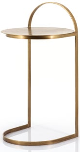 Stolik pomocniczy metalowy złoty 65 cm – obraz-1