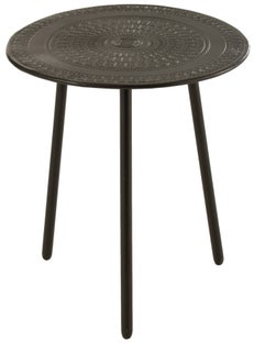 Stolik pomocniczy metalowy okrągły czarny Ø39x44 cm – obraz-1