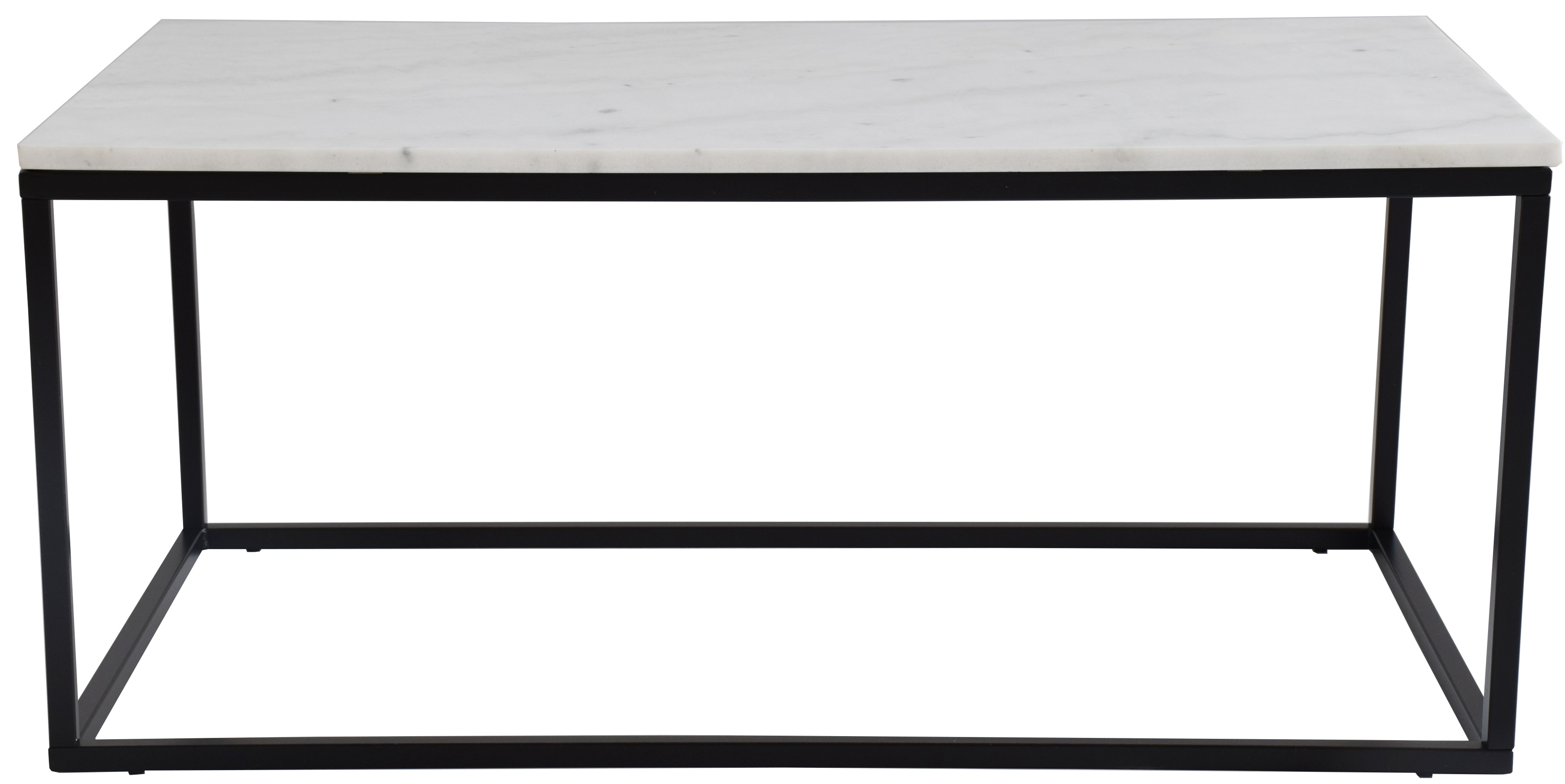 Stolik kawowy Accent 110x60 cm biały marmur - nogi czarne matowe – obraz-1