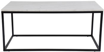 Stolik kawowy Accent 110x60 cm biały marmur - nogi czarne matowe – obraz-1