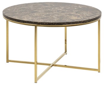 Stolik kawowy okrągły metalowy brązowy Ø80x46 cm – obraz-1