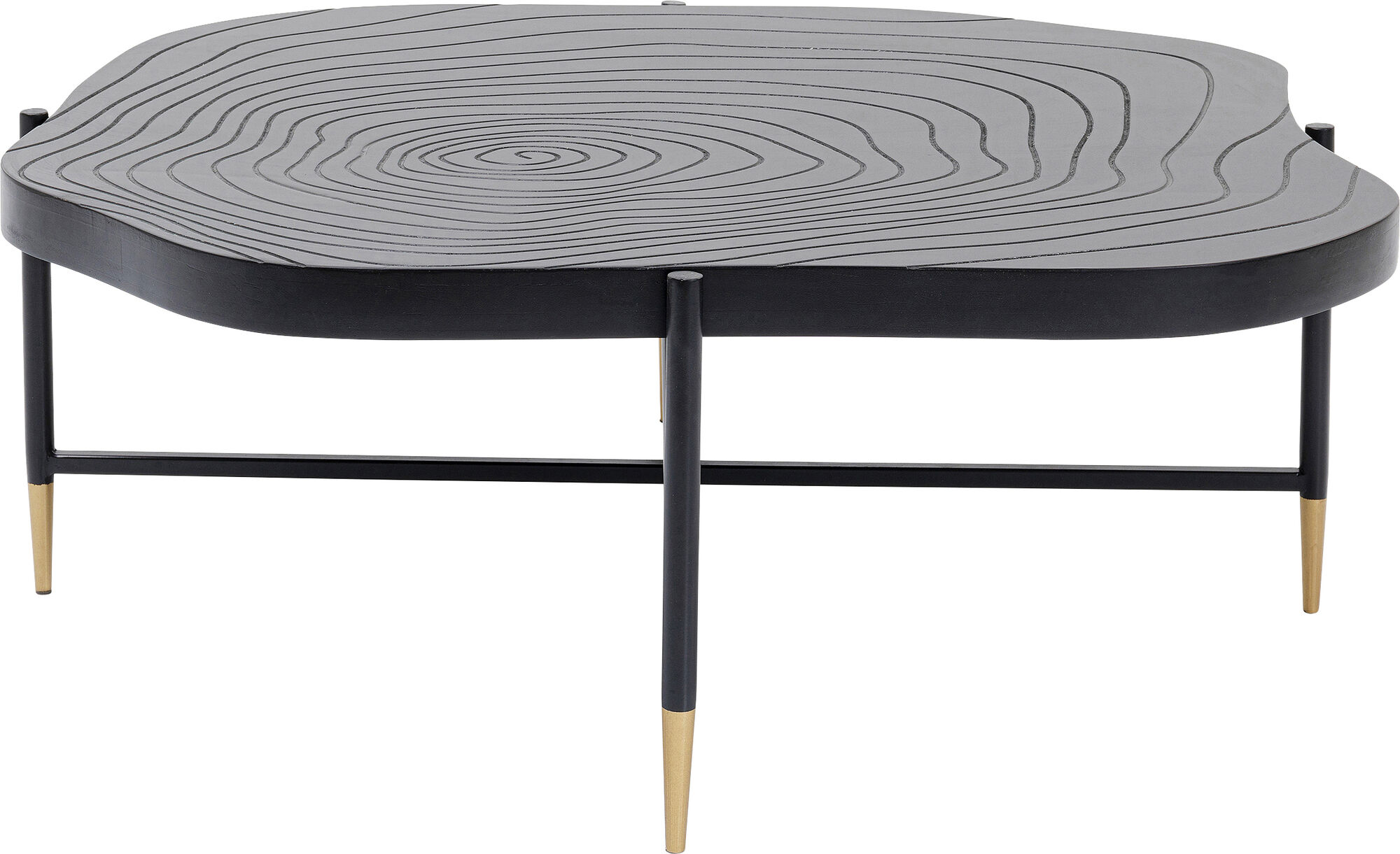 Stolik kawowy asymetryczny MDF czarny 80x74 cm  – obraz-1