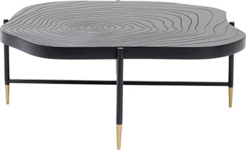 Stolik kawowy asymetryczny MDF czarny 80x74 cm – obraz-1