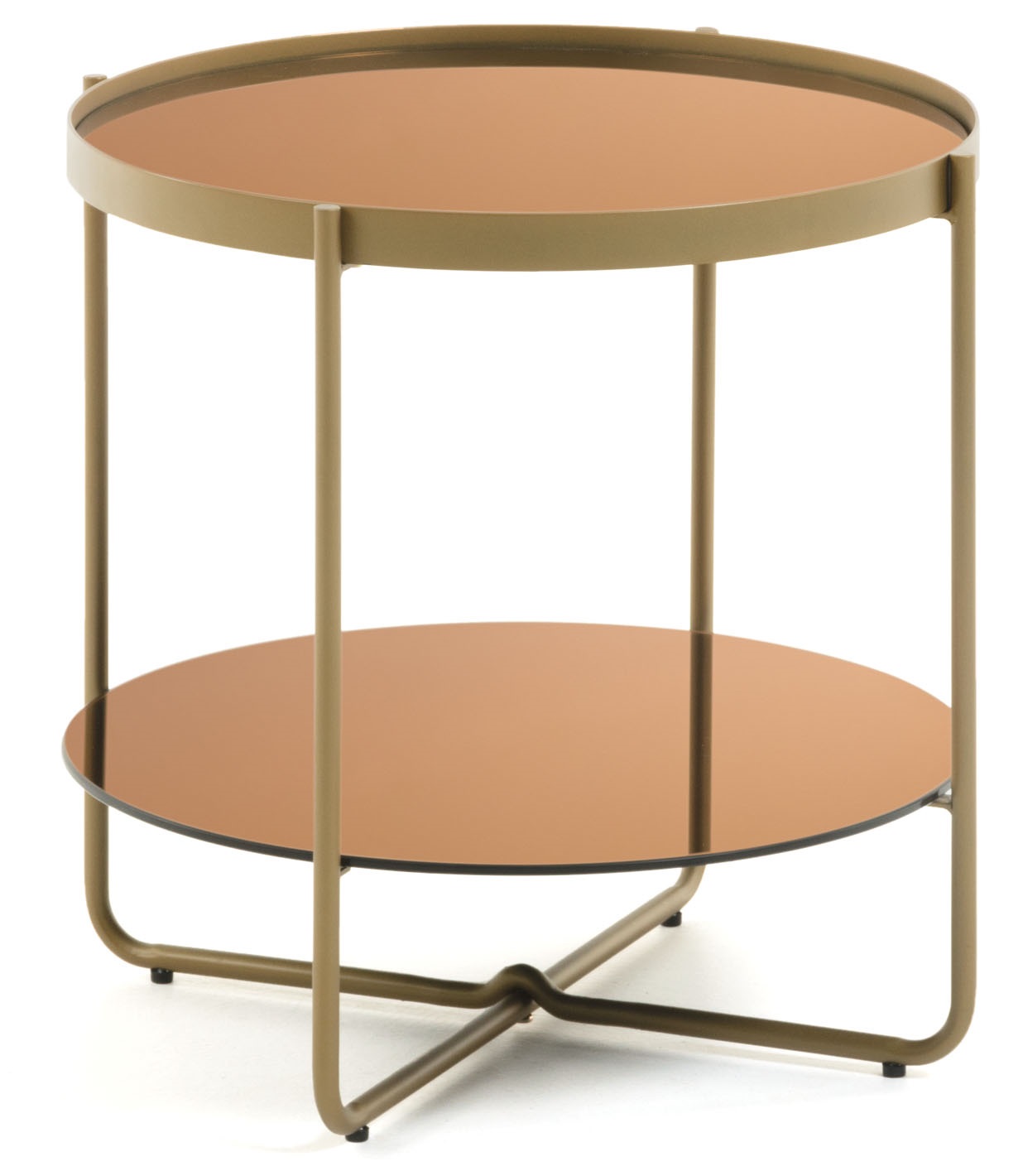 Stolik kawowy Ø53 cm miedziany – obraz-1